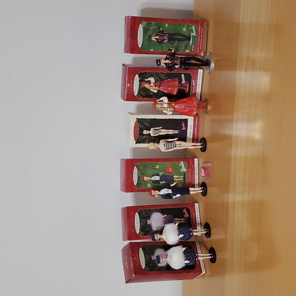 Hallmark Keepsake Barbie Collectors Christmas Ornaments-Lot of 6